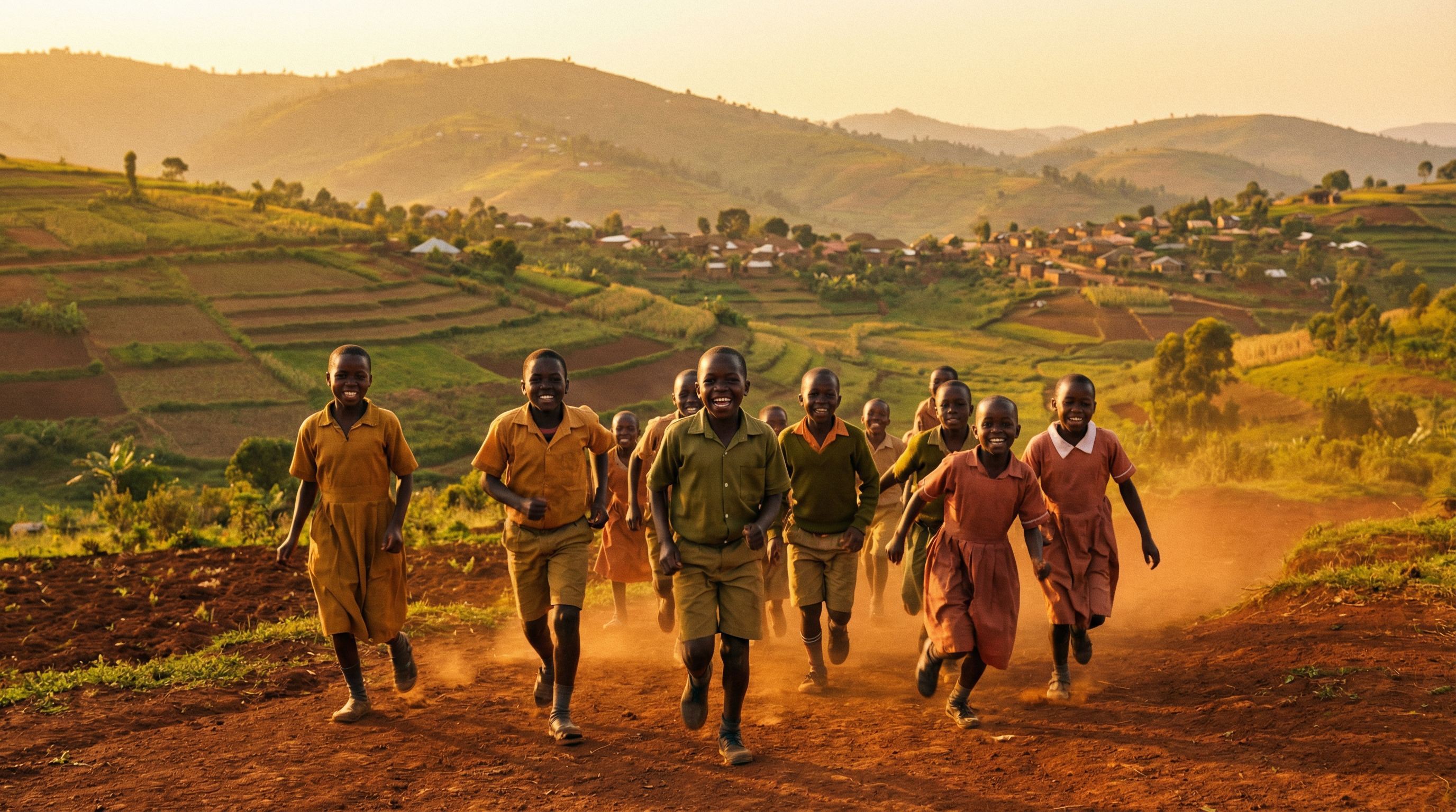 African children smiling