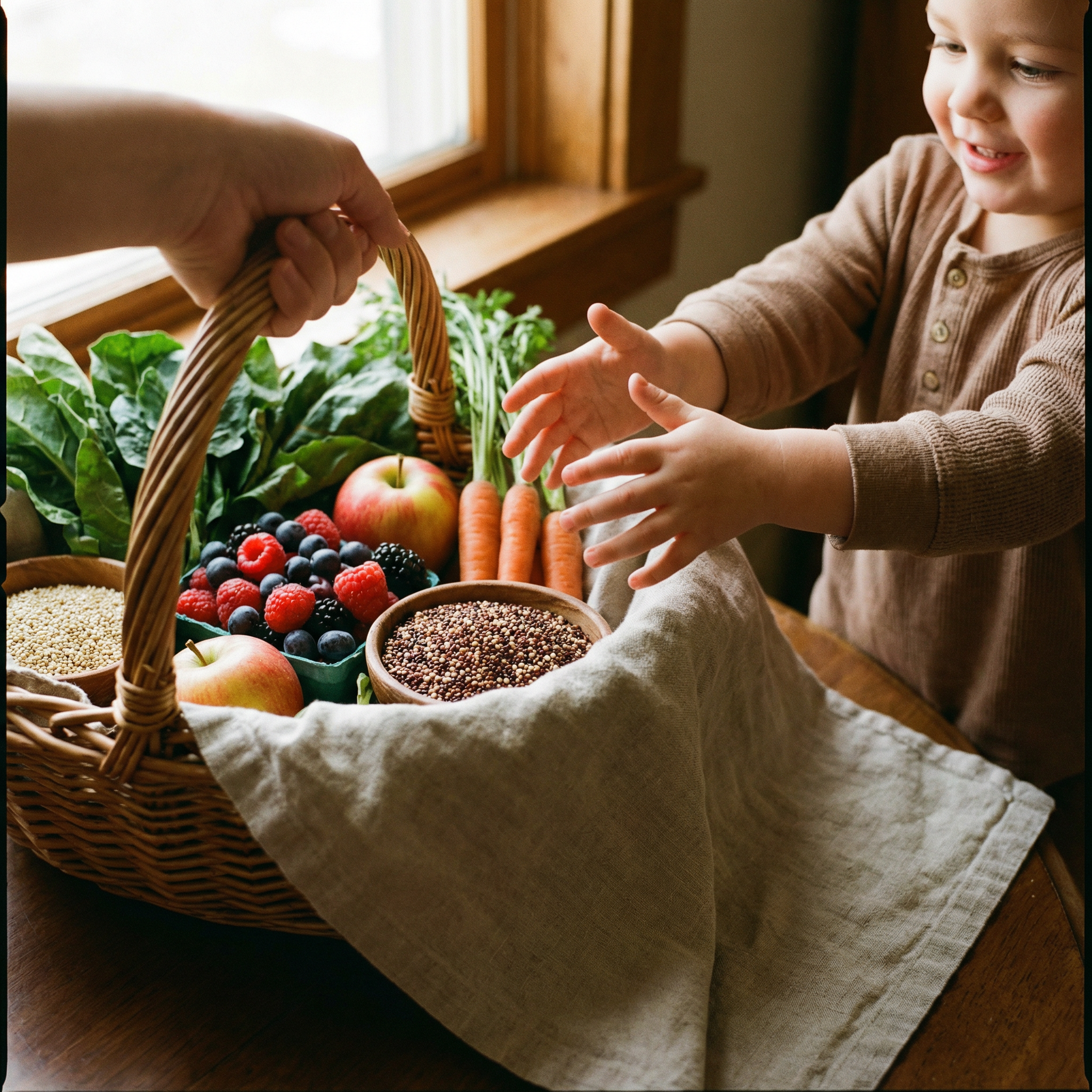 Child enjoying porridge